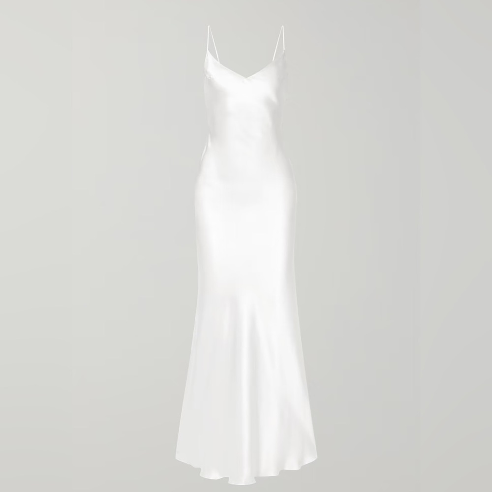 Rasario Silk white slip dress NWT